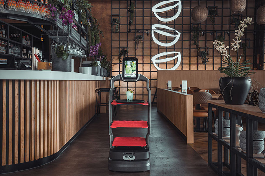 Wizualizacja poglądowa — robot dostawczy OrionStar LuckiBot